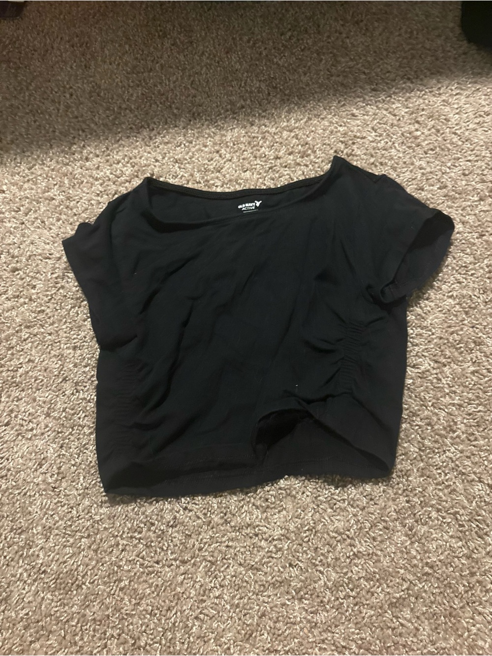 Old Navy Black Short Sleeve Crop Top
